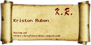Kriston Ruben névjegykártya